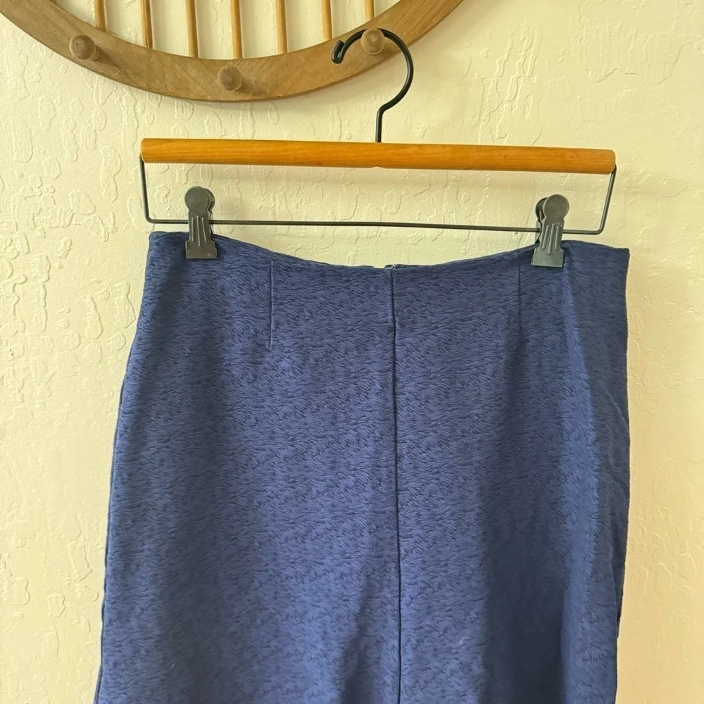 CAbi Tulip Flare A Line Skirt Blue Midi Wear to Work Casual Women's 3097 size 6